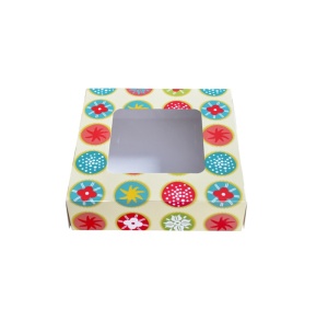 Square Box with Window, Desert, Cardboard Kaleidoscope Design 28 x 28 x H 5 cm - Img 3
