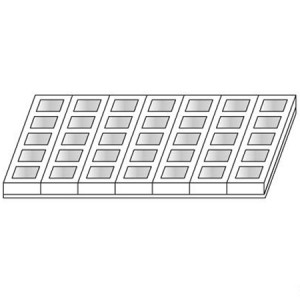 Square Monoportions 6 x 6 x H 4 cm - Set of 7 Moulds 35 Products, Tray 60 x 40 cm