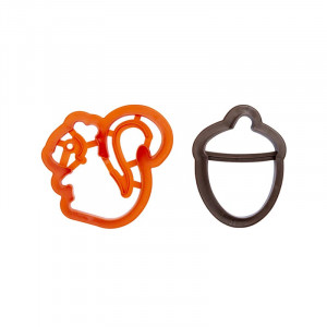 Squirrel, Acorn - Plastic Cutters 6.8 x 6.5 and 6 x 4.3 x H 2.2 cm, 2 pcs - Img 2