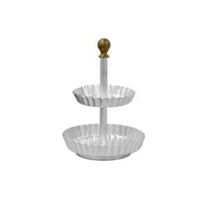 Suport Bufet, Candy Bar COFFEE TIME, Ø 16-12 x H 23 cm, Aluminiu si Bronz
