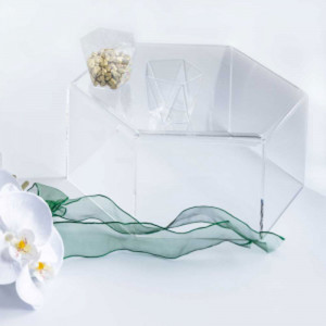 Suport Bufet Plexiglas Transparent Hexagon Mosaic Ø 24 x H 12.5 cm - Img 2