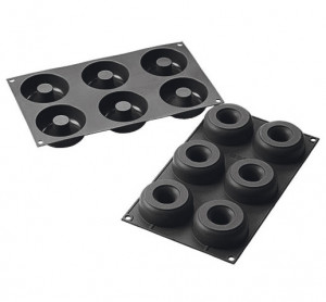 Szilikon fánk fánk fánk fánk sütő Ø7.5xH2.8cm, 6 üreggel
