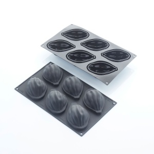 Szilikon forma Kakaó gyümölcs 9,5 x 6,1 x H 3,9 cm, 6 mélyedés, 95 ml - Img 2