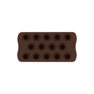Szilikon forma Praliné hóember 3D Ø 2,6 x H 3,5 cm, 8 ml, 14 üreg (SCG062) - Img 4