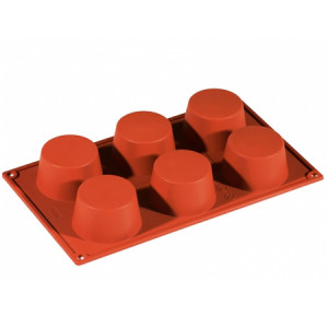 Szilikon muffin forma Ø7xh4cm, 6 üregű, szilikon muffin sütőforma