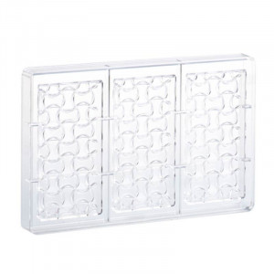 Tablete Ciocolata 14 x 7 x H 1.1 cm - Matrita Policarbonat Weave 100 gr, 3 cavitati, 100 gr - Img 2