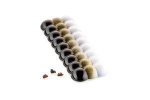 Tablete Ciocolata 15.6 x 6.1 x H 1.4 - Matrita Policarbonat Bubbles, 4 cavitati (CH011), 68 gr