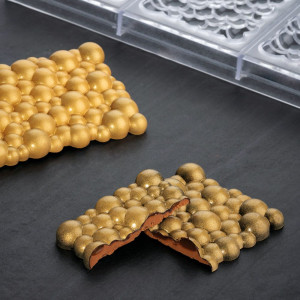 Tablete Ciocolata 15 x 7.7 x H 1.2 cm - Matrita Policarbonat Choco Bar Sparkling, 3 cavitati, 100 gr - Img 3