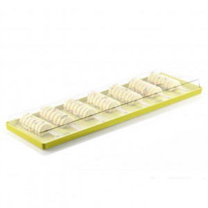 Tálca Egyenes élek, Fehér plexiüveg, 39,55 x 11,9 x H 1,25 cm - 2 db-os készlet - Img 3
