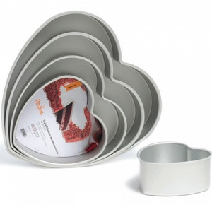 Tava Blat Inima Margini Drepte, Ø 15 x H 7.5 cm, Aluminiu Anodizat - Img 1