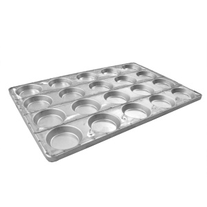 Tava Chifle 60 x 40 cm - 20 cavitati Ø 9.5 cm, Tabla Aluminata