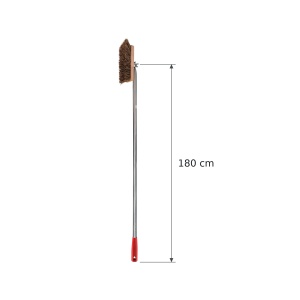 Vatra sütőkefe, 22,5 cm, természetes szálakból, 180 cm-es rozsdamentes acél fogantyúval, piros