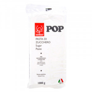 White Pop Sugar Paste, Coating and Decorations, Azo Free, 1 Kg Modecor - Img 1