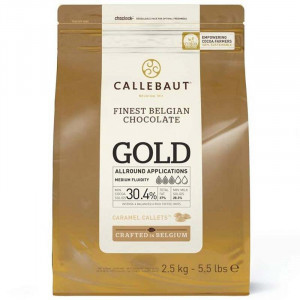 Бял шоколад с карамел, какао 30,4% Barry Callebaut, 2,5 кг - Img 1
