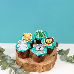 Вафла с печат Baby Jungle Модел 2, 12 декора Ø 5 - 8 cm, A4 - Сладкарски изделия - Img 2