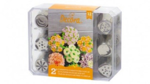 Комплект руски нокти 3D цветя - модел 2, 12 бр. - Img 1