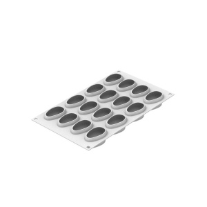 Манго 3D 5,7 x 3,5 x H 2,6 cm - Силиконова форма за монопорция, 16 кухини x 30 ml + резец - Img 3