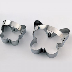 *Незащитени стоманени ножове за пеперуди, с дръжка, Ø 6 - 9 x H 2 cm, комплект от 3 части