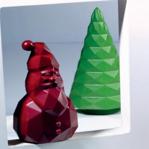 Поликарбонатен калъп Santa Claus Geometric, 4 кухини - Img 2