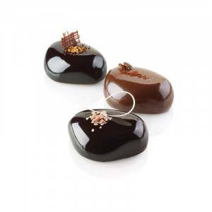 Силиконова форма Zen100 Stones 8,7 x 6,3 x H 3,6 cm, 6 кухини + резец, 100 ml - Img 1