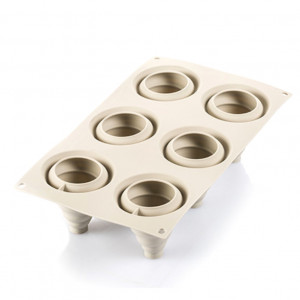 Силиконова 3D матрица Brad Ø 6 x H 7 cm, 6 кухини x 100 ml - Img 2