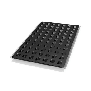 Силиконов калъп Mini Piramid Mignon 2,8 x 2,8 x H 2,5 cm, 77 кухини, 11 ml, (SQ046) - Img 3
