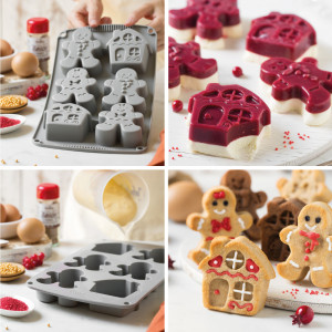 Силиконов коледен калъп Gingerman 2 модела, Casauta, 6 кухини - Img 2
