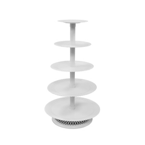 Стойка за торти/бюфети, 5 рафта, бяла пластмаса, H 69,7 cm - Img 2