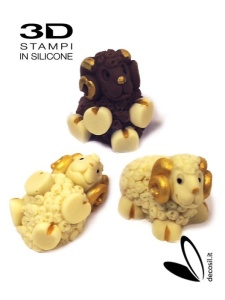 3D Cuddly Rams 3D, 6,6 x 4,5 x H 4,7 cm, 3 Tárgyak - Img 2