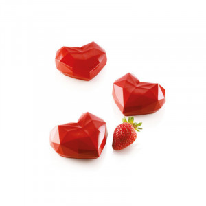 Amorini Origami 3D Silicon Heart Mould 7.4 x 8.3 x h 4.5, 6 cavities (AMORINI 110) - Img 3
