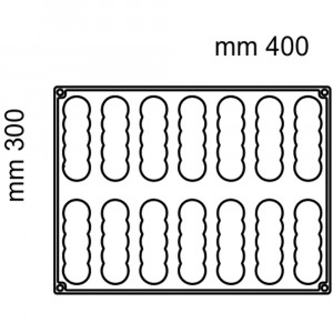 Bachour szilikonforma, Egyadagos Miami, 11,8 x 3,3 x h 4,2 cm, 90 ml, 14 üregű szilikonforma - Img 2