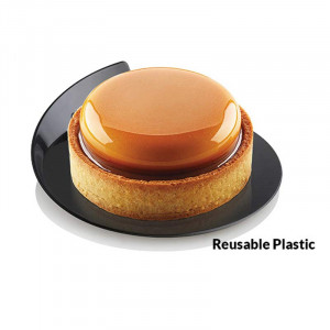 Baza Plastic Prezentare Monoportii, Model Rotund Negru, Ø 8.6 cm, Set 100 Buc - Img 2