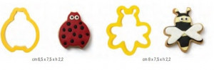 Bee and Caterpillar - Plastic Cutters R 7.5 and 8 x H 2.2 cm, Set 2 pcs - Img 2