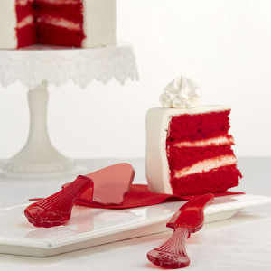 Cake/Desert Portioning Knife, Red Plastic, L 29 cm - Img 3