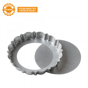 Cake Tray with Scalloped Edges and Removable Base, Ø 25 x H 3 cm, Non-stick Aluminium - Img 2