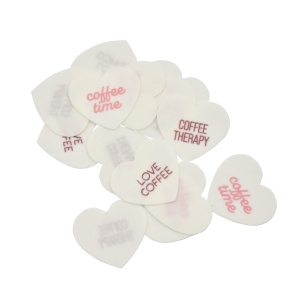 Cappuccino Edible Decorations Heart Cappuccino 3 x 2.8 cm, 280 pcs - Img 1