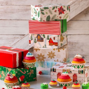 Christmas Dessert Boxes – 6 Designs, 18 x 13.5 x H 7.5 cm, 24 pieces - Img 2