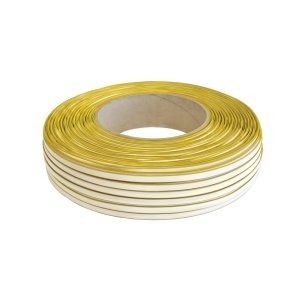 Clipband bicolor alb - galben 0.7 mm, Rola 500 m