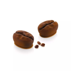 Coffee 5.8 x 7.8 x H 4 cm - Silicone mould Single Serving, 8 cavities x 110 ml + cutter