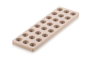 Csokoládé félgömbök Ø 3,1 x H 1,6 cm - Polikarbonát + szilikon formakészlet, 24 üreg (CH013) - Img 5