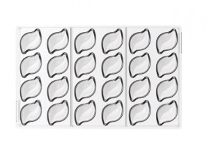 Csokoládé praliné 4.4 x 2.8 x H 1.cm - Fényvisszaverő polikarbonát forma, 24 üreg (CH039) - Img 2