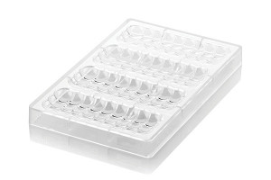 Csokoládétáblák 15,6 x 6,1 x H 1,4 - Polikarbonát forma Buborékok, 4 üreg (CH011) - Img 2