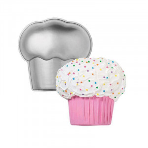 Cupcake torta sütőforma, 24,8 x 24,1 x H 5,1 cm, eloxált alumínium, 24,8 x 24,1 x H 5,1 cm, eloxált alumínium