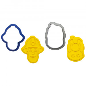 Cutter + Plastic Marker Fireman Sam, 8 - 9 x 6 - 8 x H 2.2 cm, Set of 4 pcs - Img 2