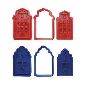 Decupatoare Plastic Craciun - Casuta, 5.8 x 10 x H 2.2 cm, 4 buc