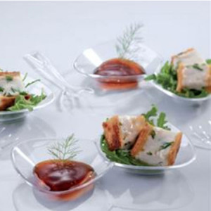 Double Dishes 11 x 6.5 x H 2 cm, Plastic Transparent, Set 100 pcs - Img 3