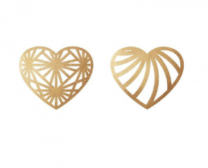 Edible Golden Decorations for Food Decoration, 2 Shapes, Ø 3-4 cm, Heart Model, 360 pcs - Img 1