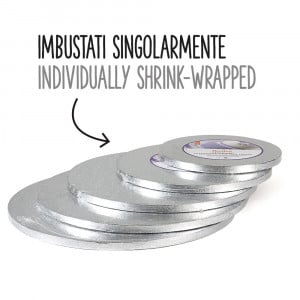 Ezüst kerek tortalap, Ø 20 x H 1.2 cm - Img 3