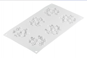 Forma Silicon Decor Top/Insertie, Fagure Ø 7.5 x H 0.8 cm, 6 cavitati (MIEL 18) - Img 4