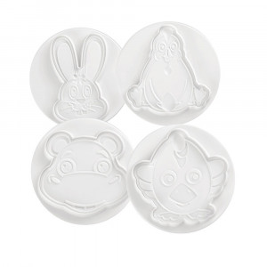 Funny Animals - Decupatoare Plastic cu Extractor Ø 8 cm, Set 4 Buc - Img 1